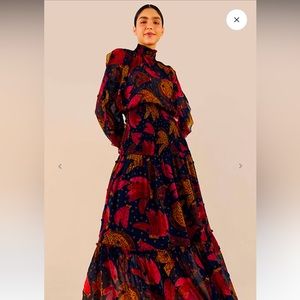 NWOT FARM Rio patchwork bananas maxi dress